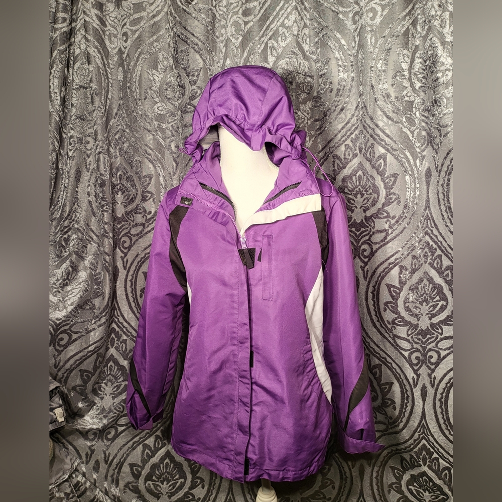 Purple Hooded 2-piece Jacket